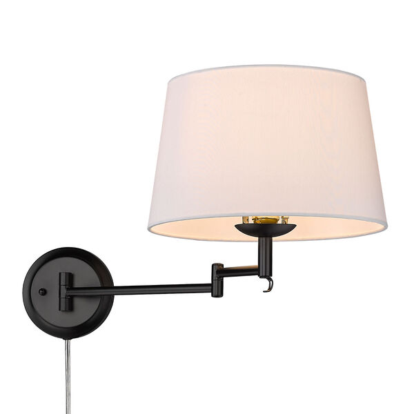 Eleanor Matte Black and White One-Light Articulating Wall Sconce, image 6